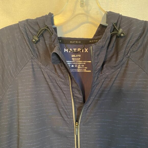 Matrix Navy Blue  Full Zip Windbreaker Mens 2XL - Picture 3 of 12